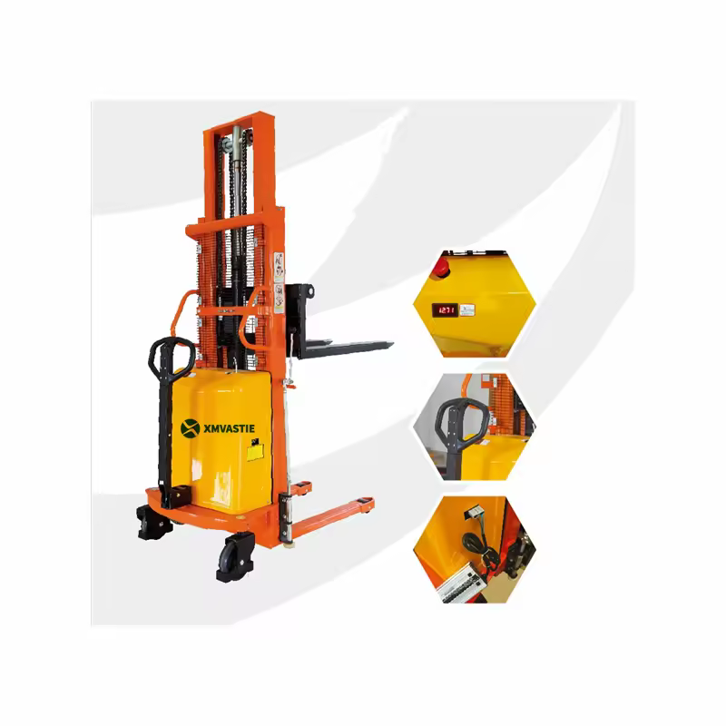 Single Frame Series pallet stacker Semi Electric Stacker Portable Forklift 5